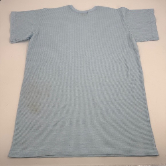 Vassarette Waffle Knit Short Sleeve Lounger Sleepwear Blue Made in USA Large - Picture 6 of 8